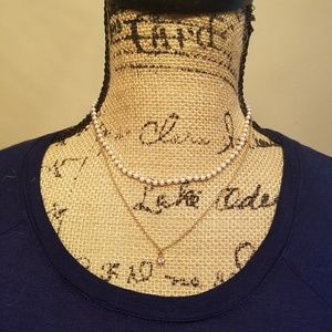 Gold and Pearl Dual Chain Choker